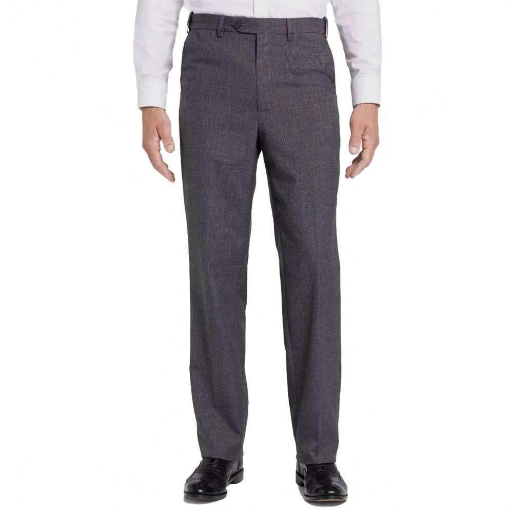 NEW BERLE tropical washable plain front trouser in dark grey